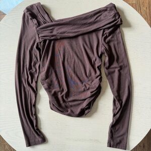 Off-Shoulder Brown Top
